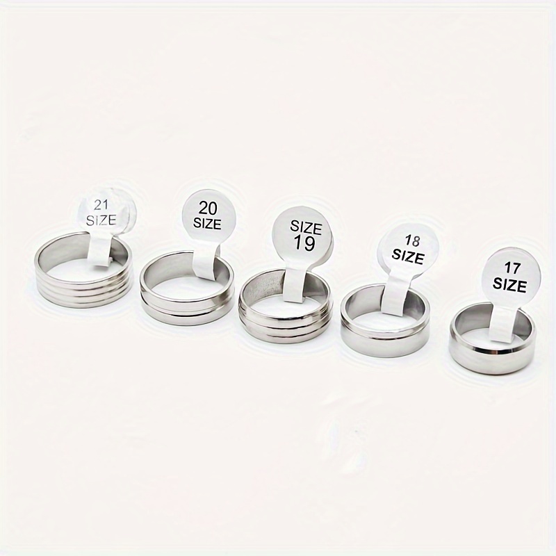 20pcs Yicen Silvery Striped Ring Set Stainless Steel Style Mixed Sizes for Women